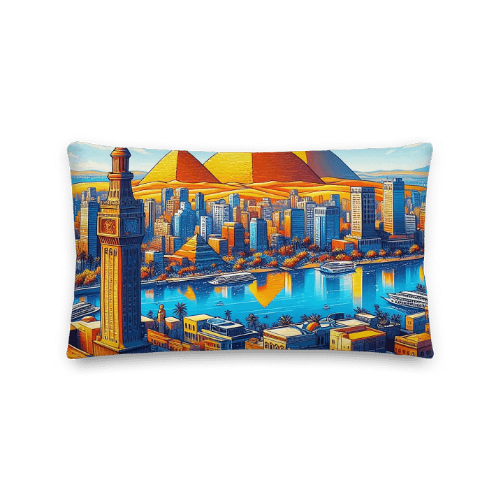 Vibrant Cityscape Premium Pillow | AI Design product image (2)