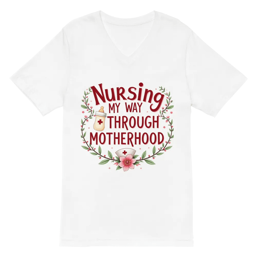 Nursing My Way Through Motherhood V-Neck Tee product image (6)