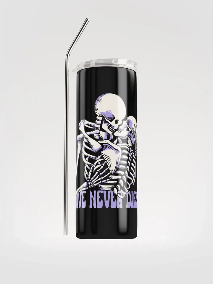 Gothic Valentine's Stainless Steel Tumbler: Love Never Dies product image (1)