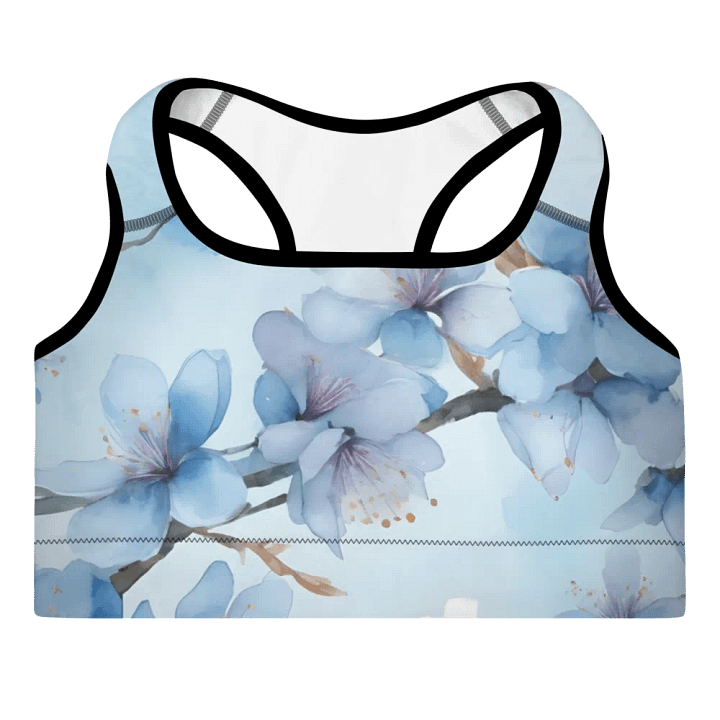 Tranquil Blue Blossoms Padded Sports Bra product image (1)