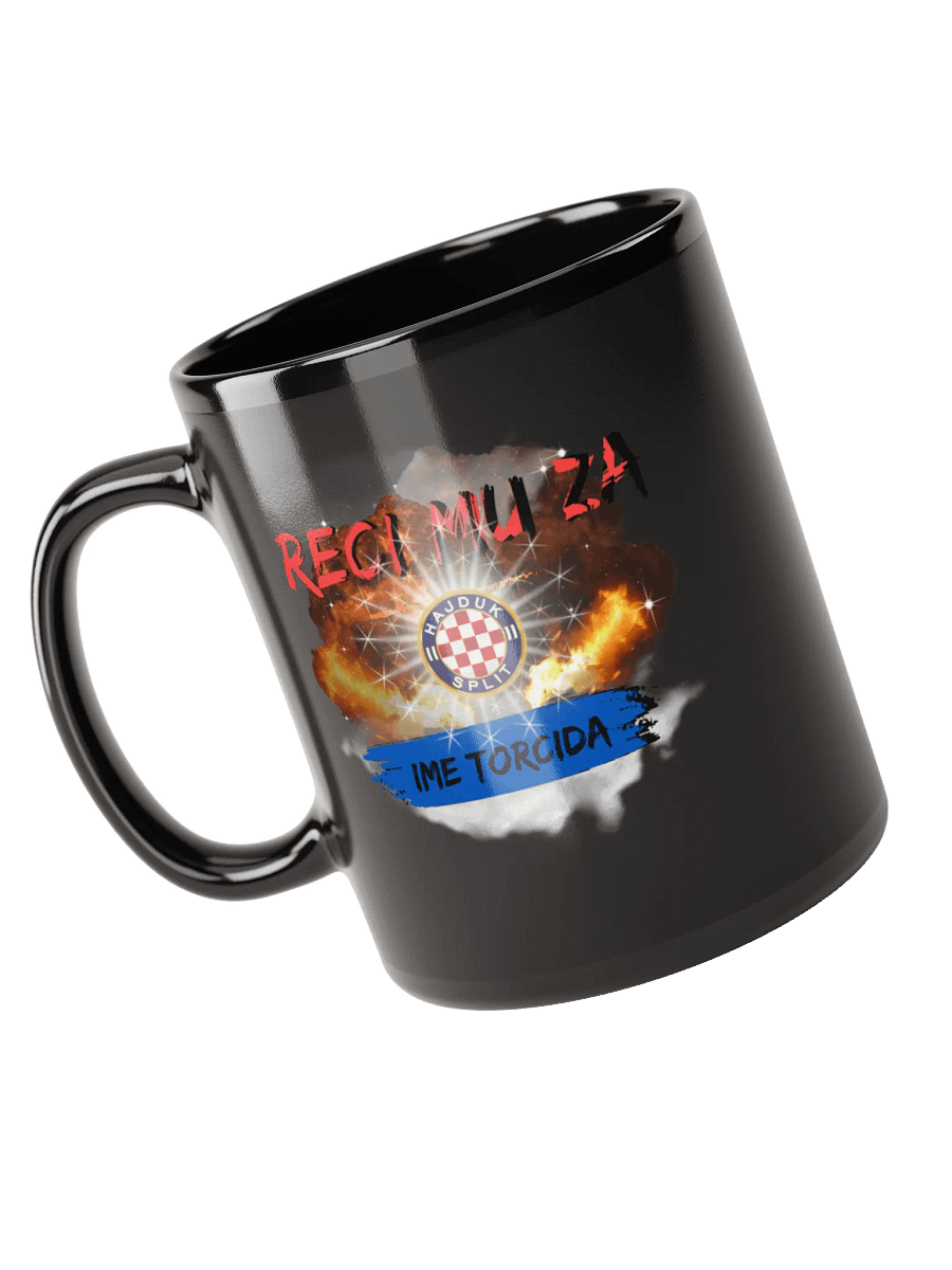Hajduk Split Checkered Logo Black Glossy Mug product image (6)