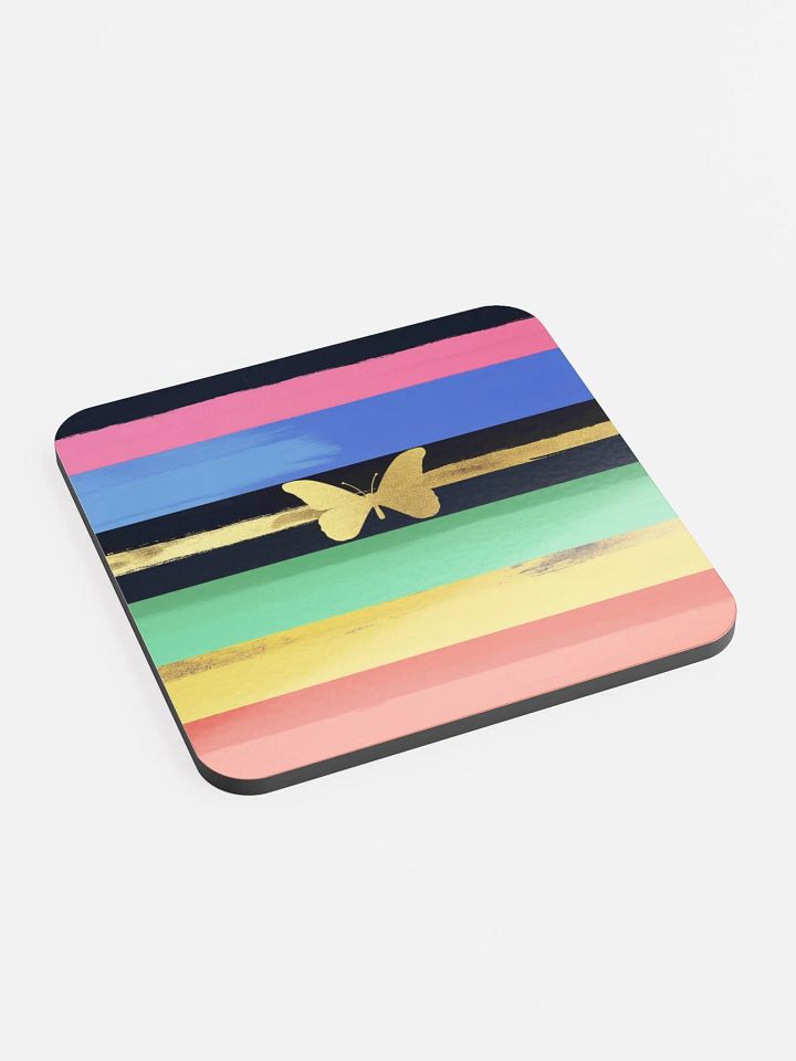 Gold Butterfly Stripes of ADHD Coaster product image (2)