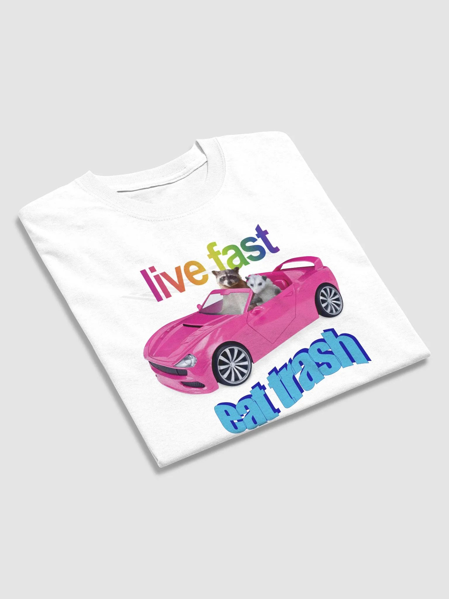 Live fast, eat trash possum & raccoon T-shirt product image (4)