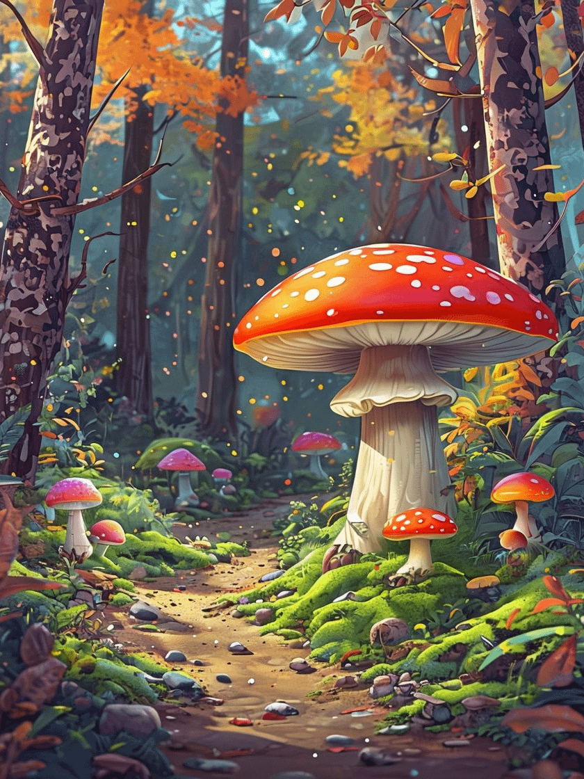 Enchanted Mushroom Forest Framed Poster product image (1)