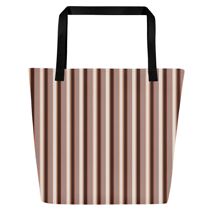 Autumn Stencil Stripes Fall Pattern – All-Over Print Large Tote Bag with Pocket product image (1)