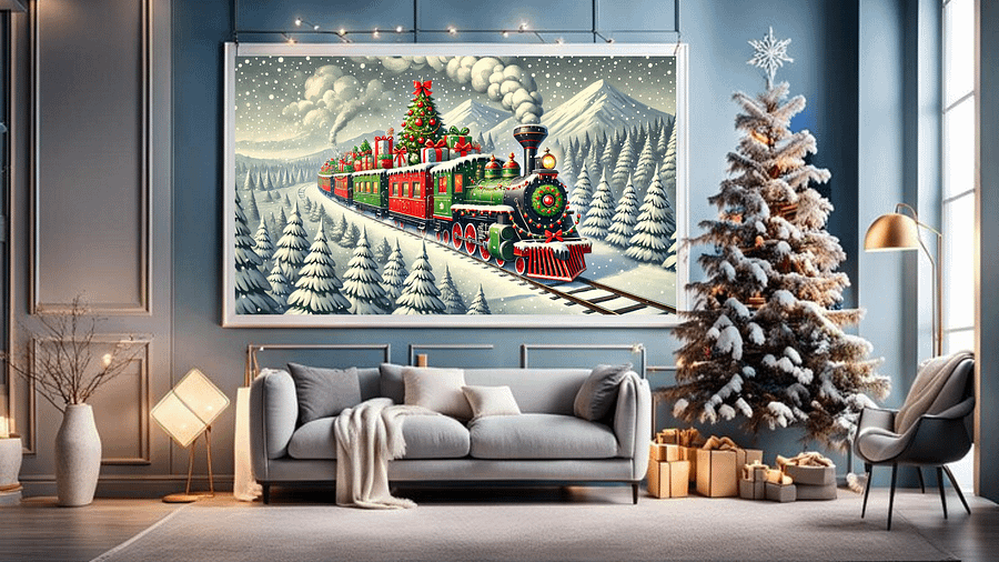 Mesmerizing Christmas Train A Nostalgic Winter Journey - Frame TV VI product image (3)