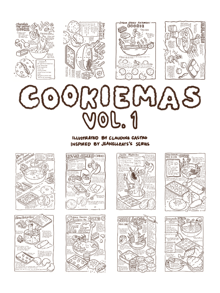 Cookiemas Vol. 1 Recipe Coloring Pages - Jeanelleats Collab (Downloadable PDF) product image (1)