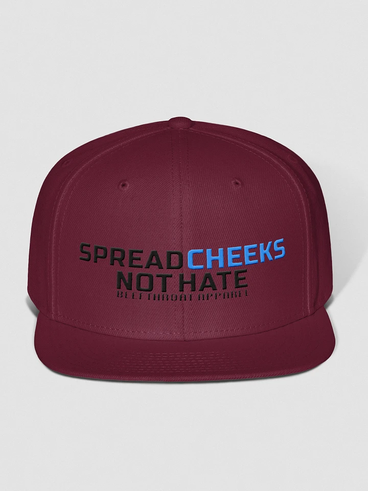 Cheeky Optimism: Spread Cheeks, Not Hate Wool Blend Snapback product image (1)