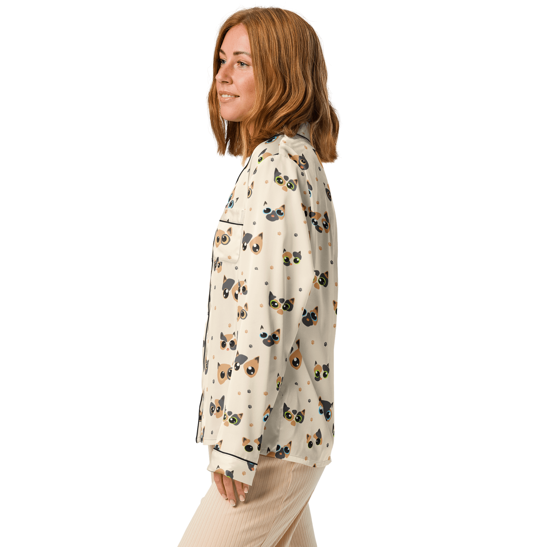 Calico Cats Long Sleeve Pajama Top product image (4)