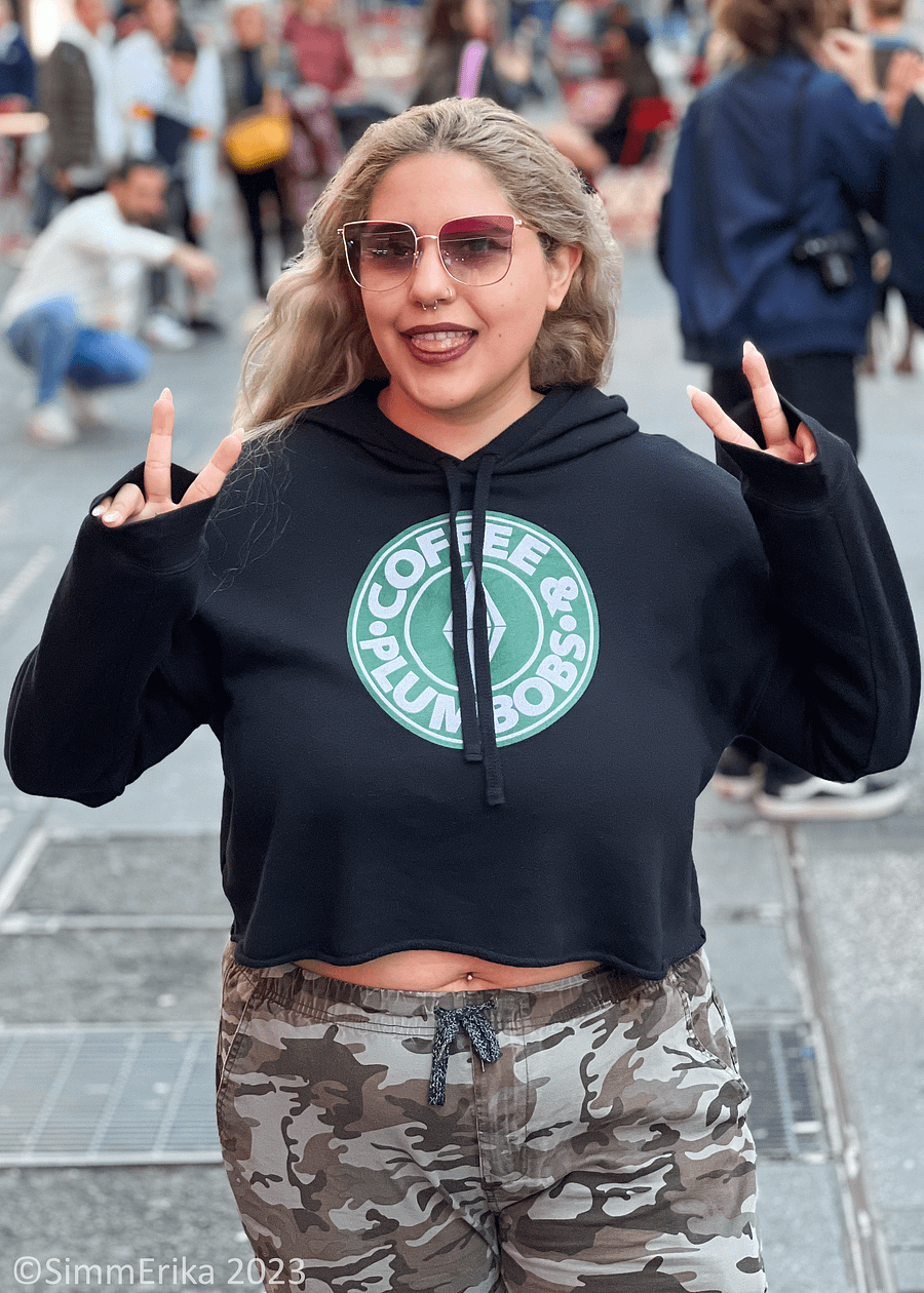 Coffee & Plumbobs Crop Hoodie product image (1)