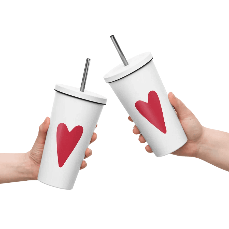 Insulated Tumbler with a Straw (Peace & Heart) product image (10)