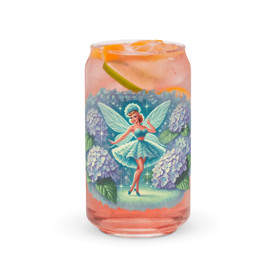 Blue Hydrangea Fairy Can Shaped Glass product image (37)