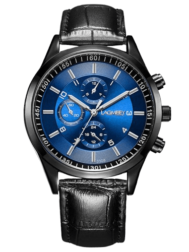 Korean students ultra-thin men's black steel belt sports luminous waterproof explosion three eyes, imitation six needle black watches product image (2)