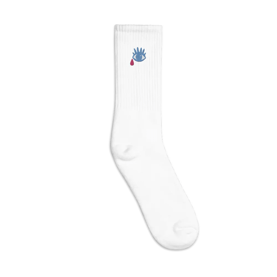 WLS Embroidered Crew Socks - Crying Eye product image (1)