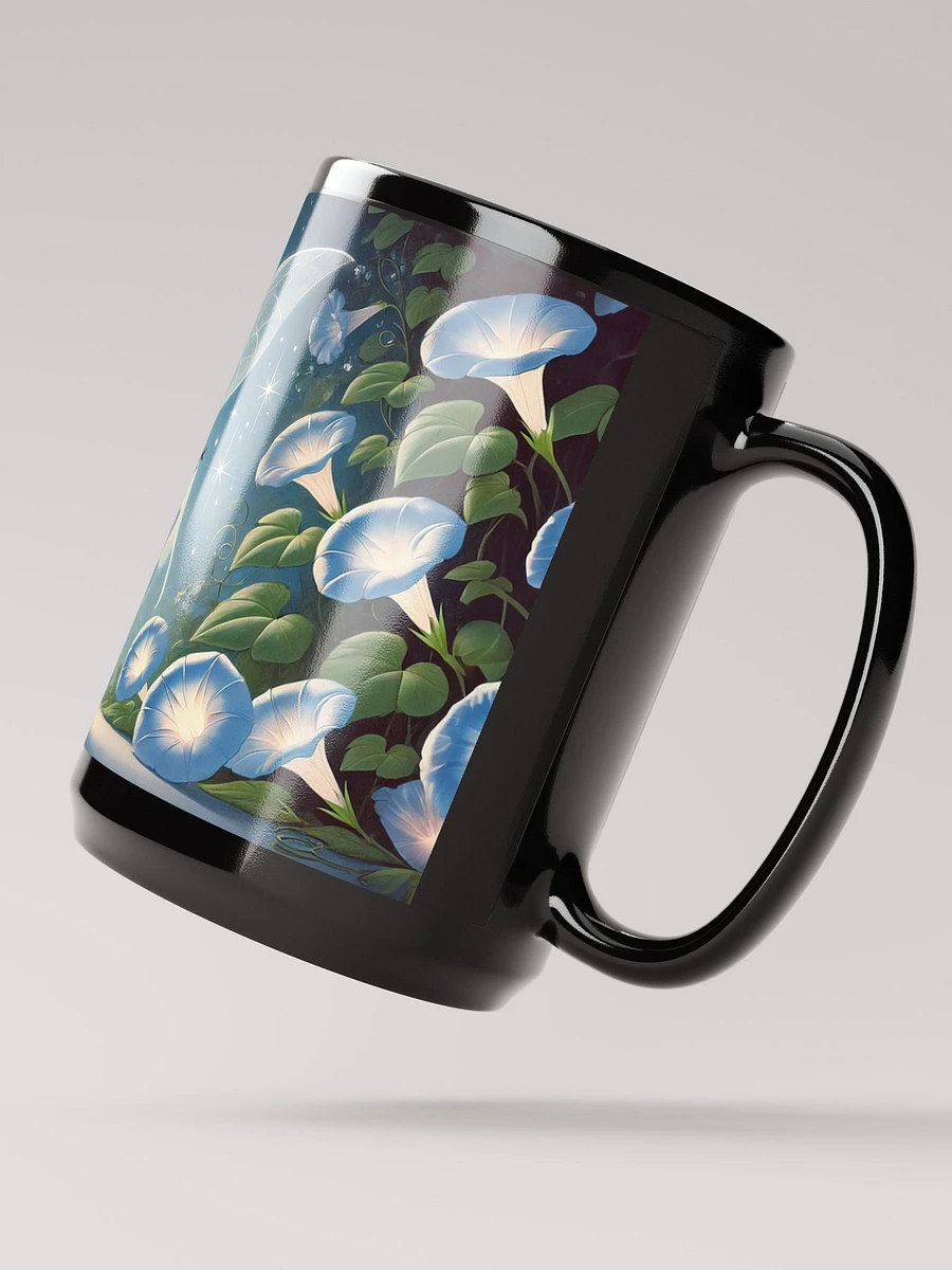 Morning Glory Fairy 15 oz Glossy Black Mug product image (3)