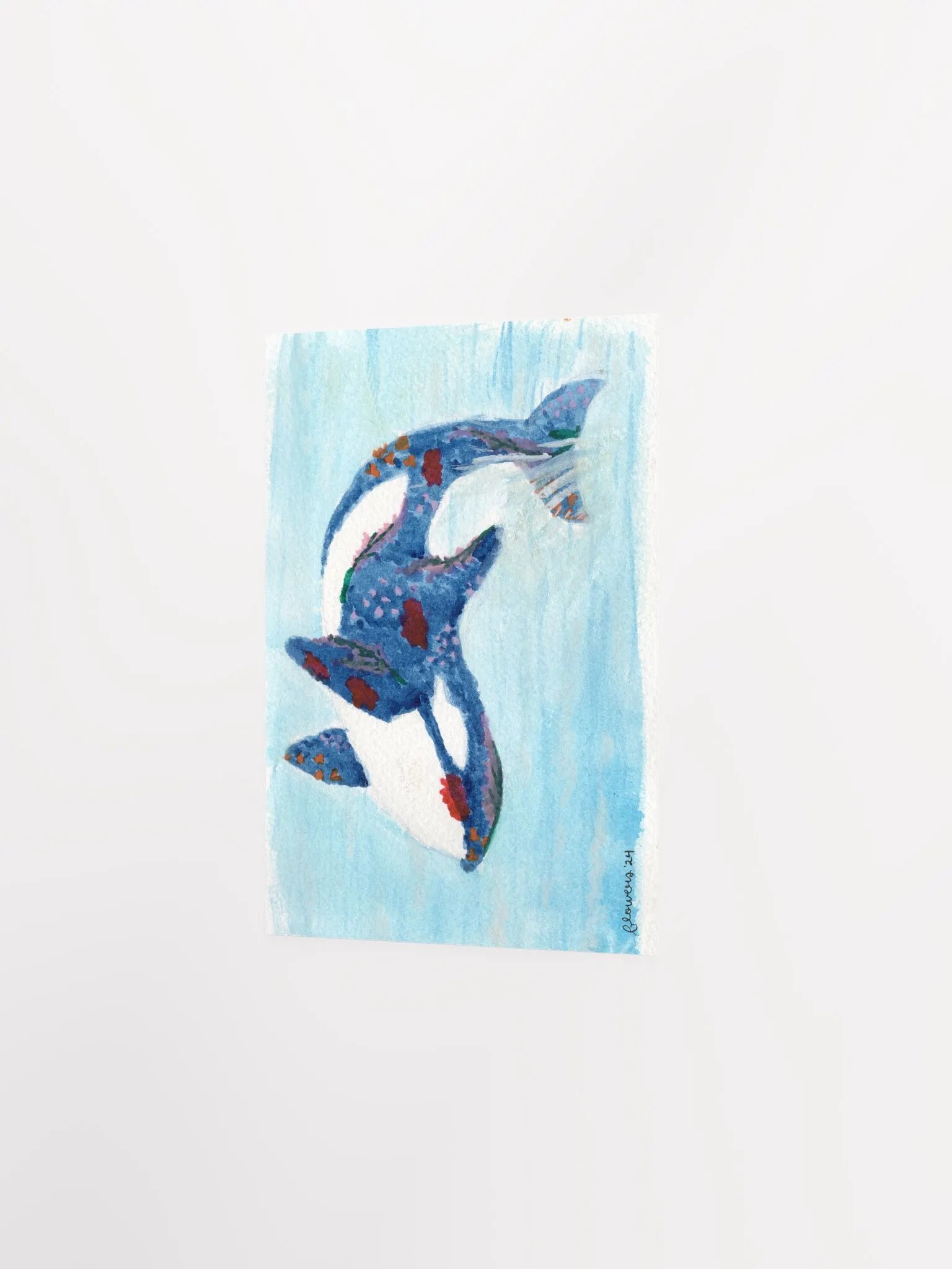 floral orca backwards breech 02 - watercolour - print product image (3)