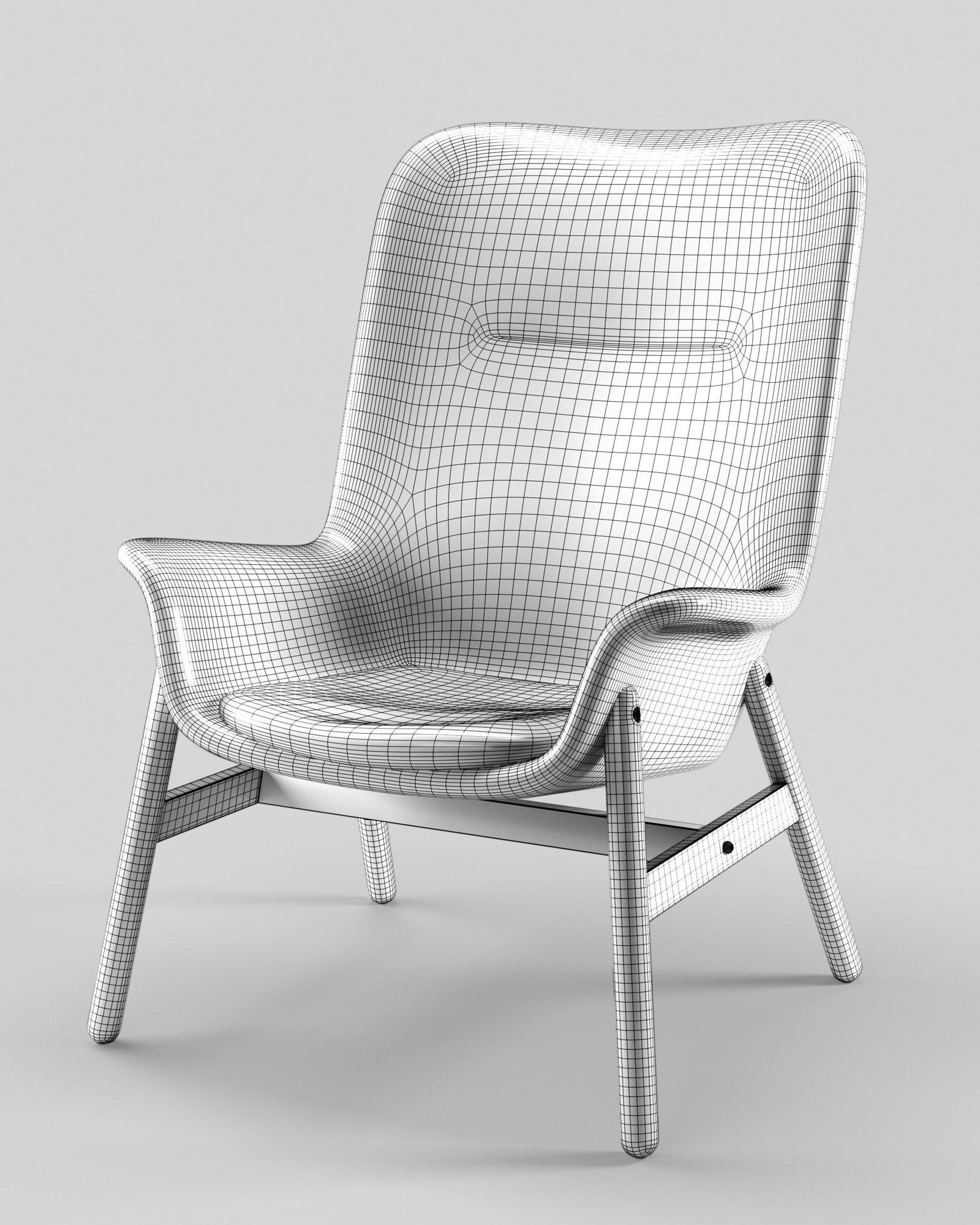 Blue Armchair - 3D Model product image (3)