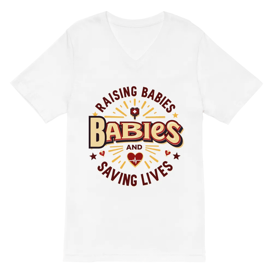 RAISING BABIES AND SAVING LIVES, mom duty V-Neck Tee product image (6)