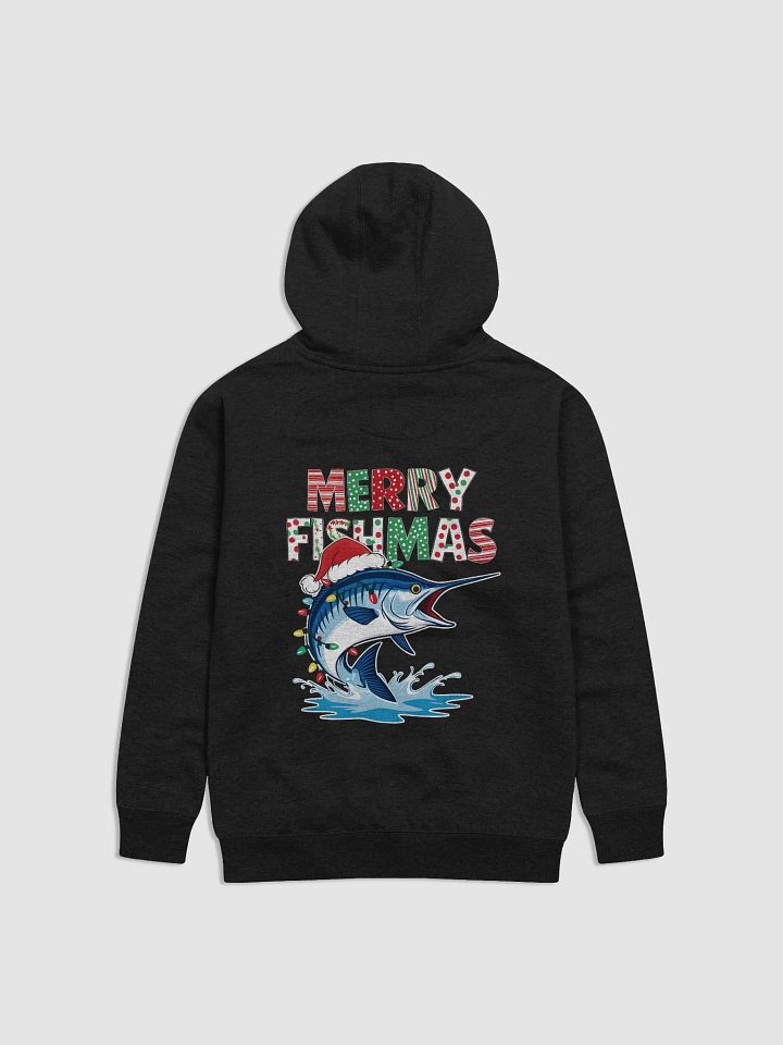 Merry Fishmas" Marlin Fishing Hoodie with Christmas Lights product image (1)