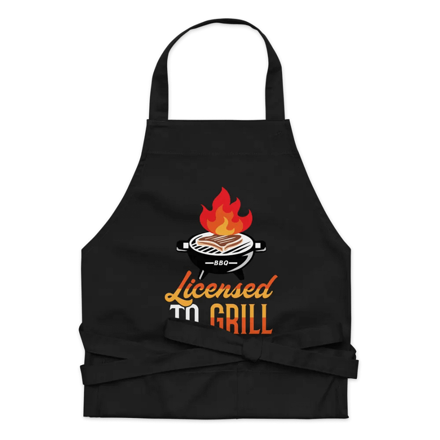 License To Grill-Apron Orange Lettering product image (7)