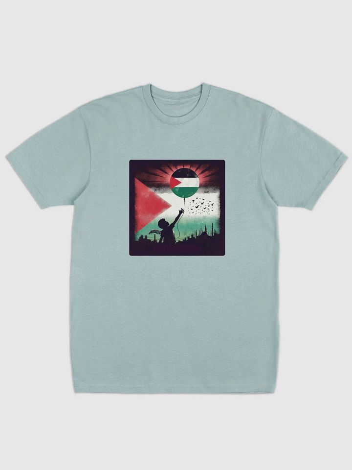 Palestinian Flag Balloon Silhouette Tee | Free Palestine AI Work product image (6)