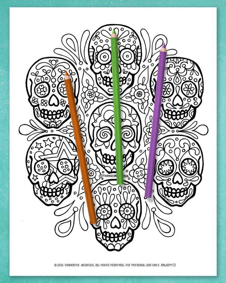 Sugar Skull Coloring Pages product image (7)