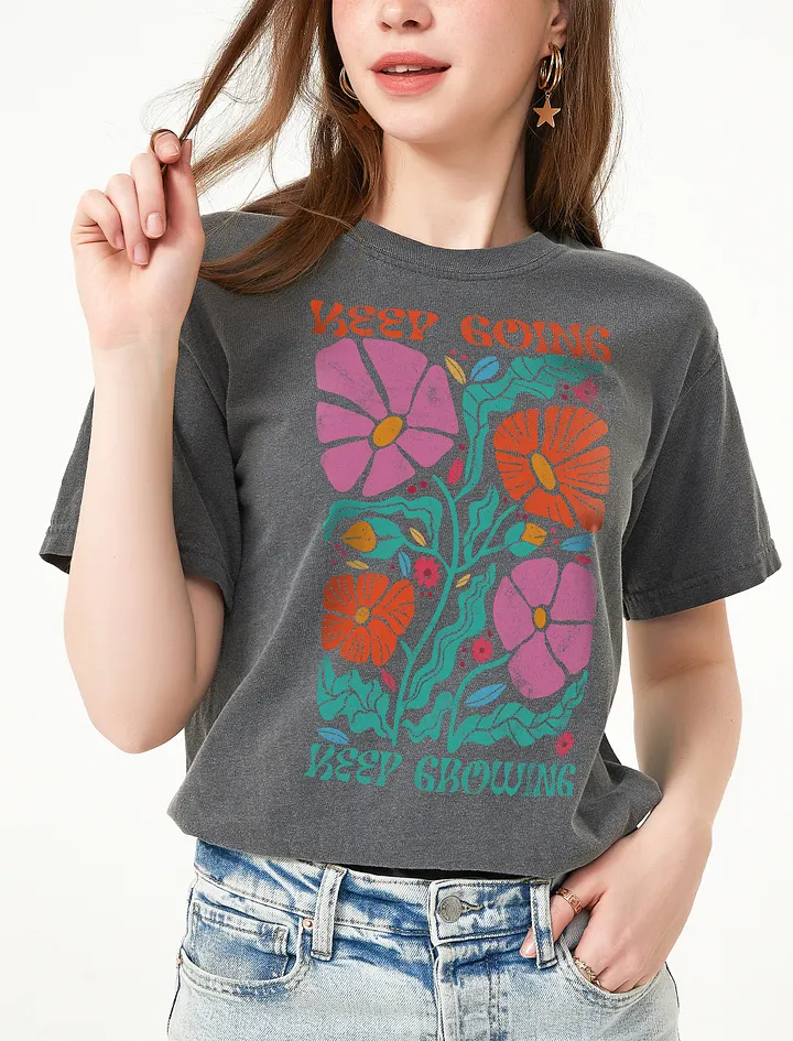Keep Going Keep Growing Boho Retro Disco Flowers | Aesthetic, Hippie, Psychedelic & Motivational Tees product image (2)