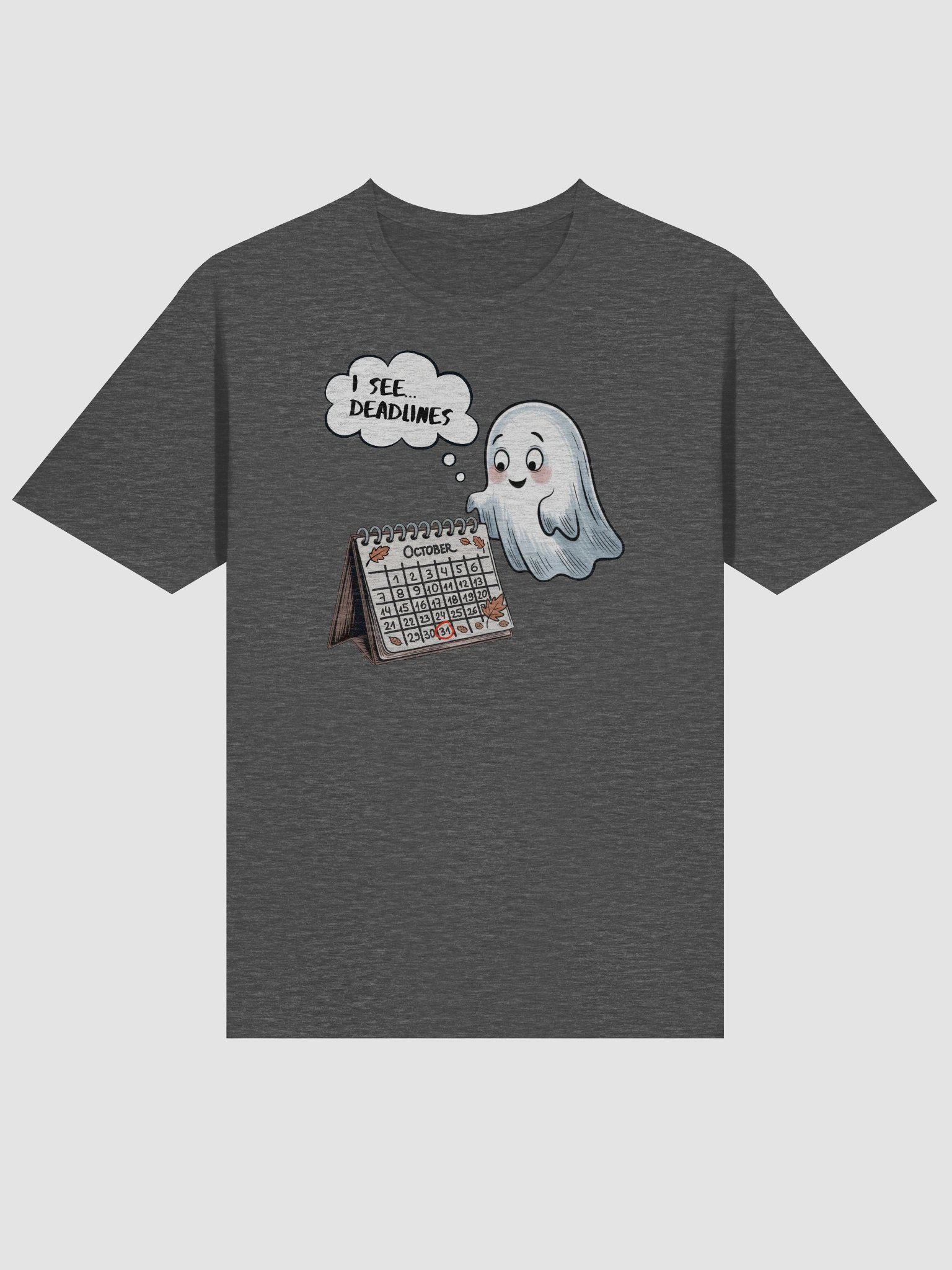 Cute Kawaii Ghost Halloween T-Shirt for Office Workers and True Crime Lovers product image (46)