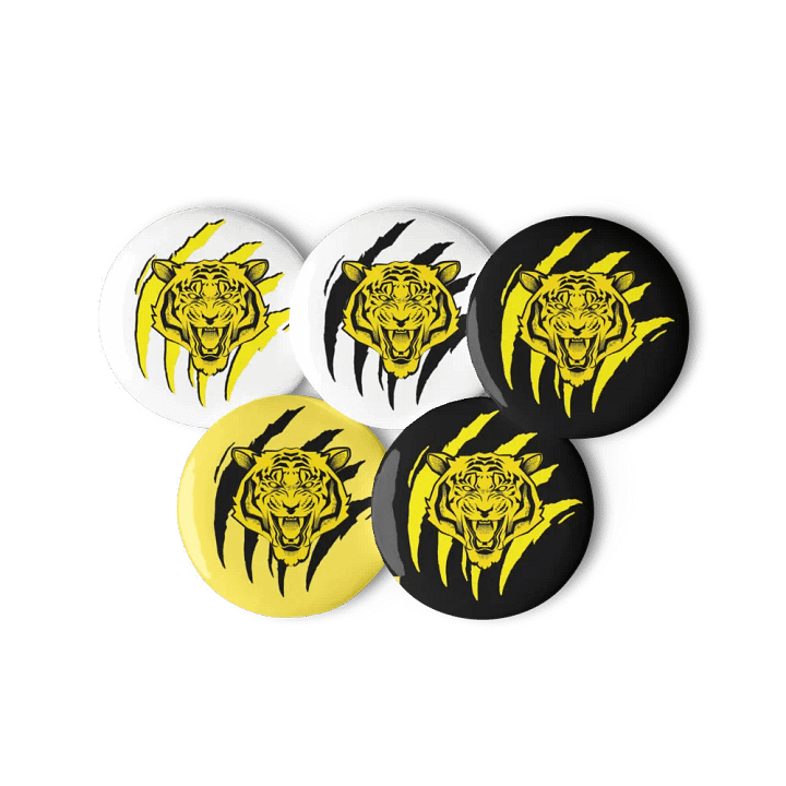 Juego de botones y pins de tigre rugiente product image (1)