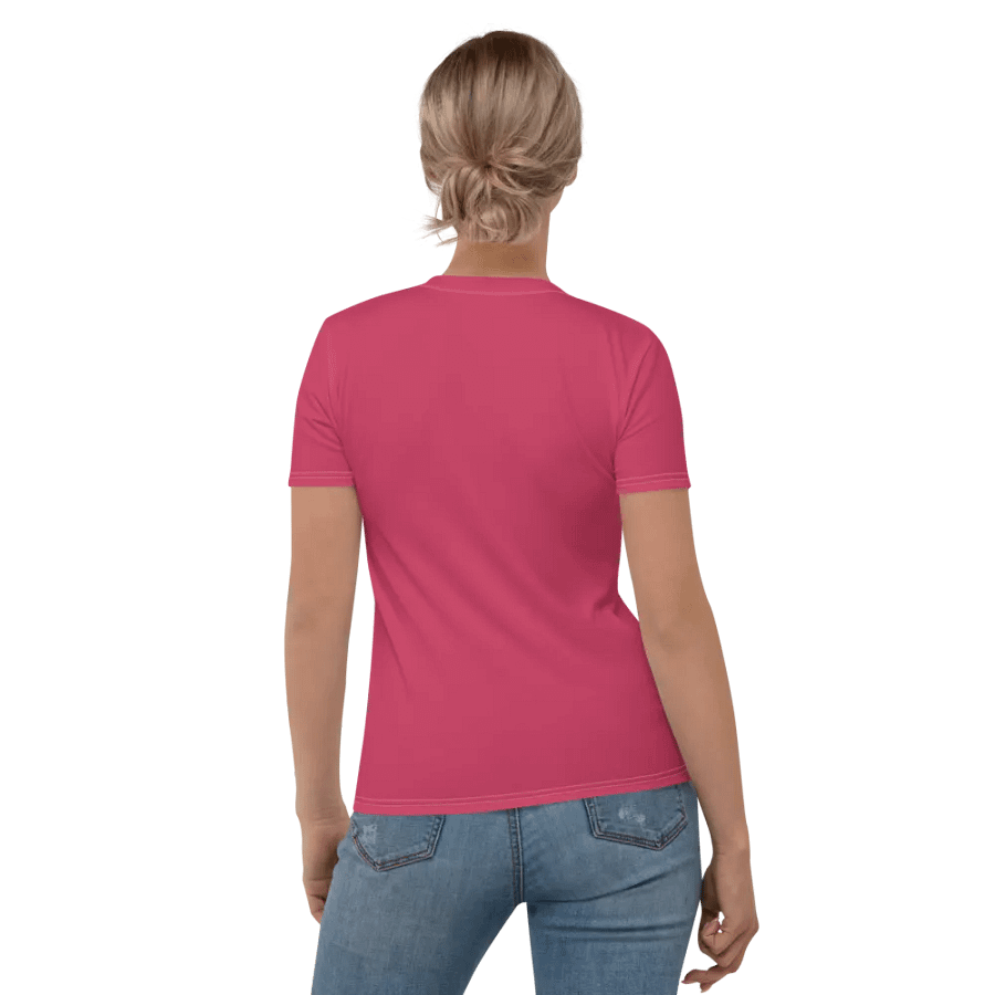Plain Ruby Red True Summer Women's Crewneck Polyester Heavyweight Premium T-Shirt by Treasure Pie product image (6)