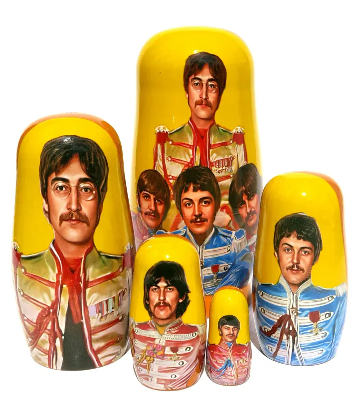 The Beatles Group 5 Piece Nesting Doll Set - Handcrafted Stacking Matryoshka Set - FREE U.S. SHIPPING! product image (1)