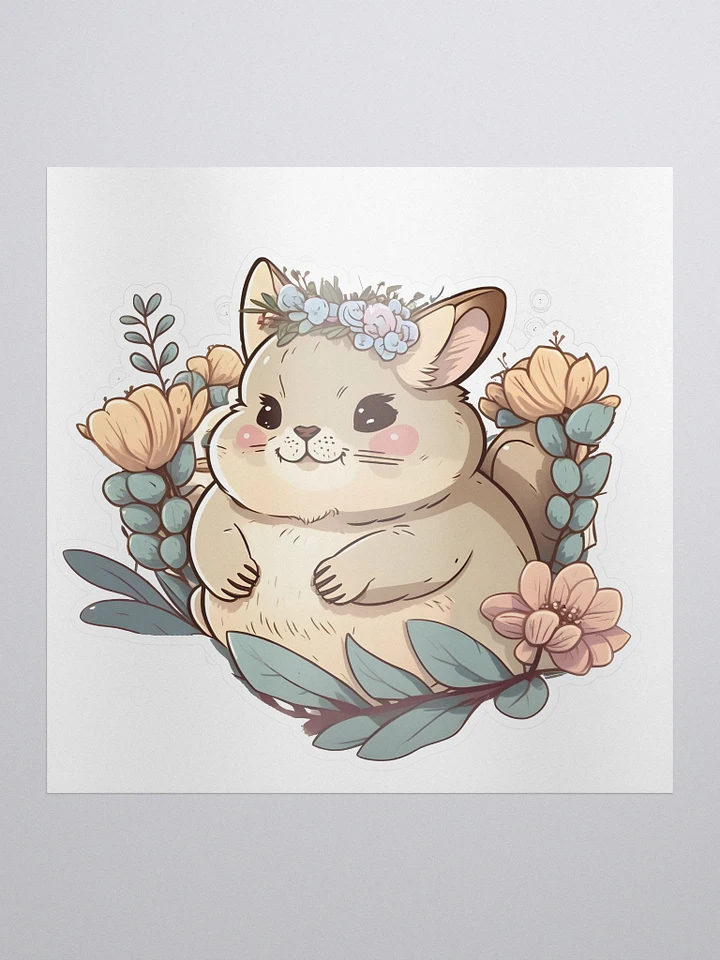FloraChin Sticker - Adorable Chinchilla Covered in Flowers product image (1)