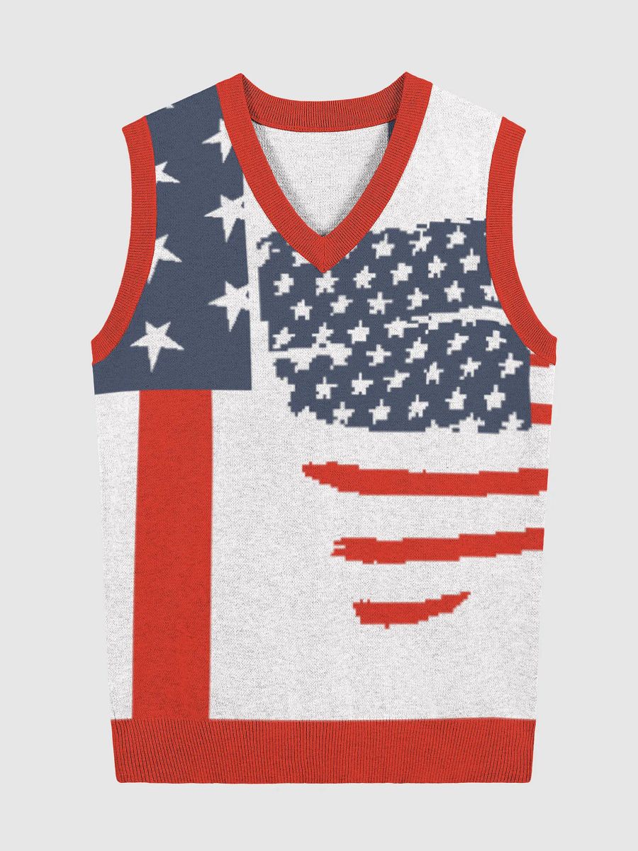 USA Patriotic Knitted V-Neck Vest product image (3)