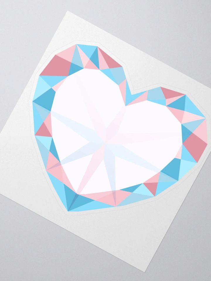 Crystal Pride Heart (Trans Pride) Cut Sticker product image (2)