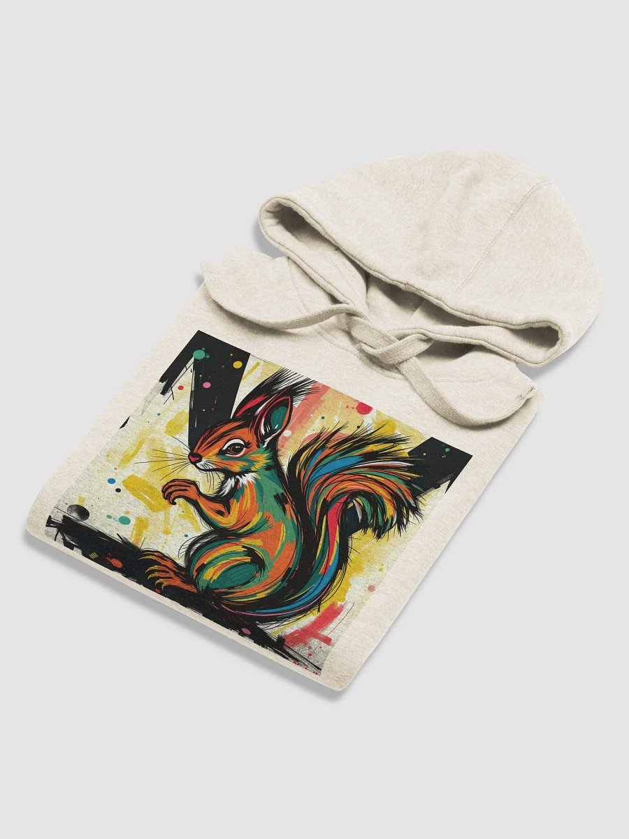 Wacky colors and splattered squirrel, Cozy Cotton Haven Hoodie product image (6)