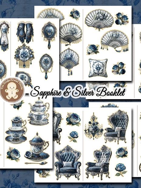 Sapphire & Silver - Timeless Charm Ephemera Kit Digital Download product image (4)