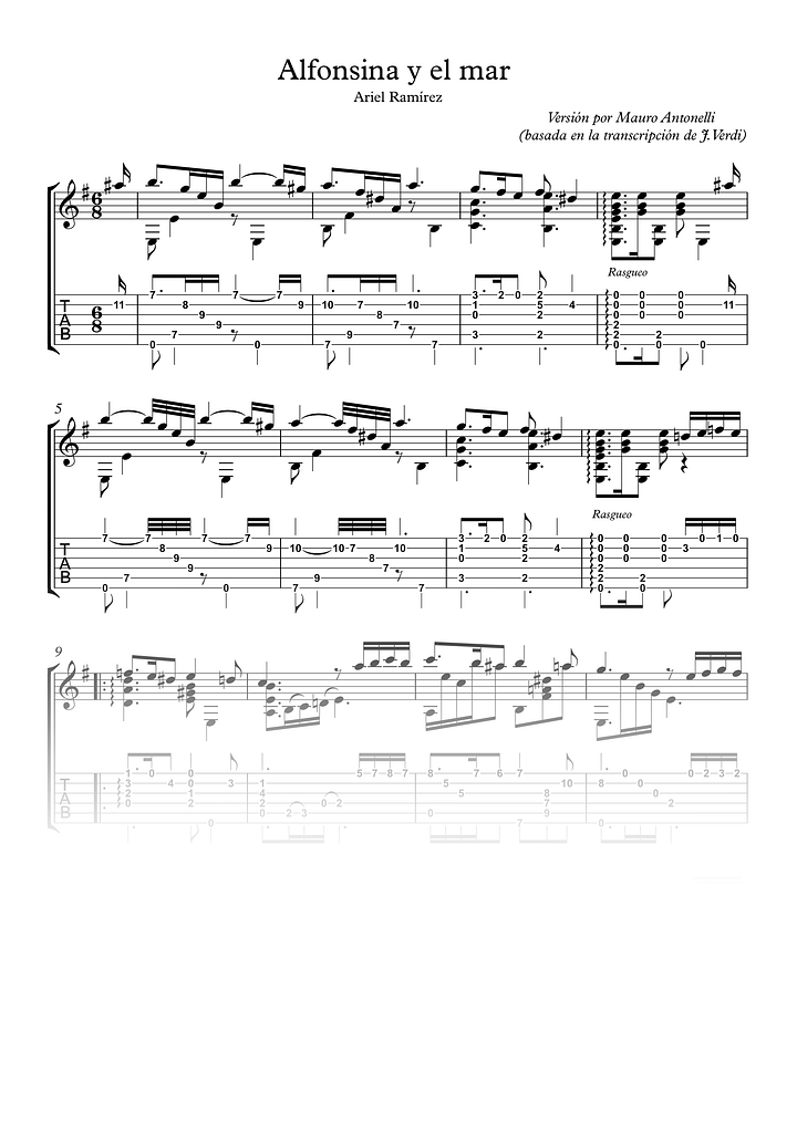 Alfonsina y el mar - Partitura + Tabs product image (1)
