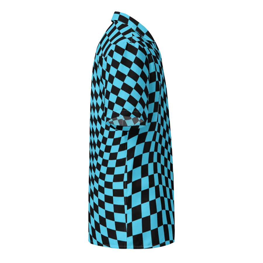 Vintage Retro Distorted Checkerboard Unisex Hawaiian Shirt product image (10)