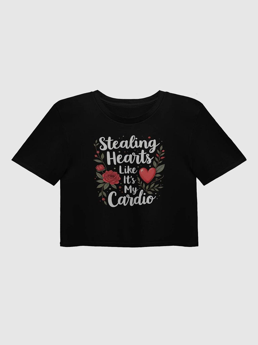 Stealing Hearts Like It's My Cardio' Valentine's Day Crop Top product image (2)