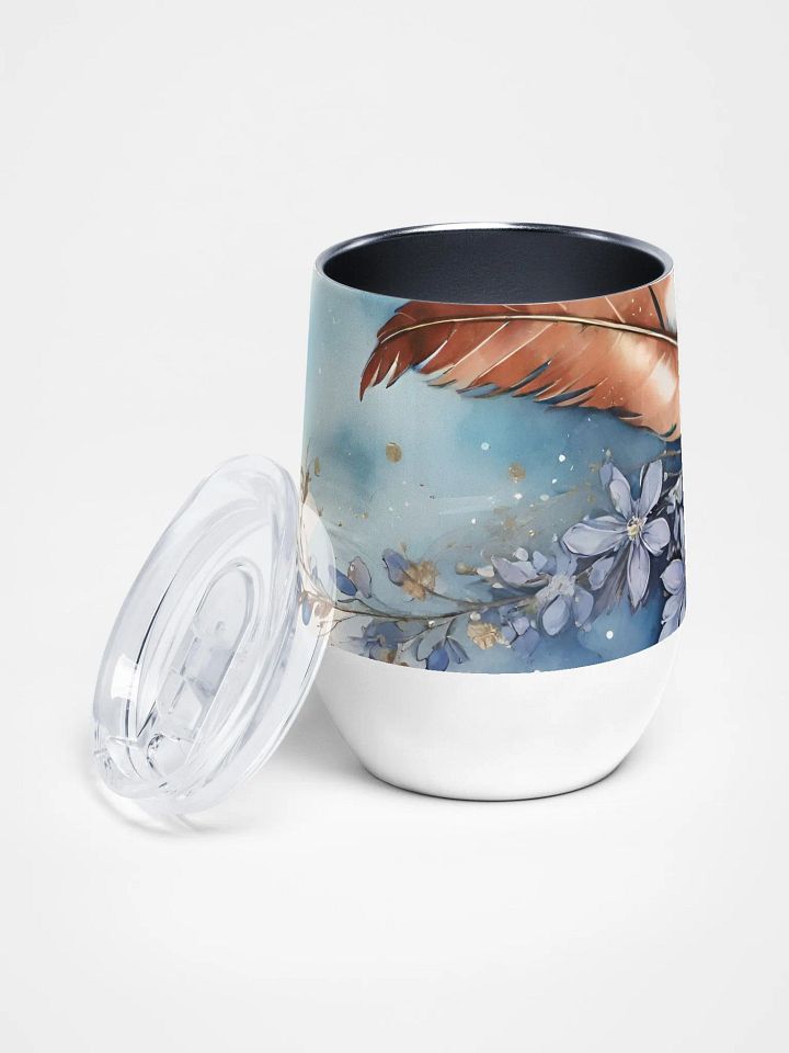 Feather Floral Watercolor Wine Tumbler product image (2)