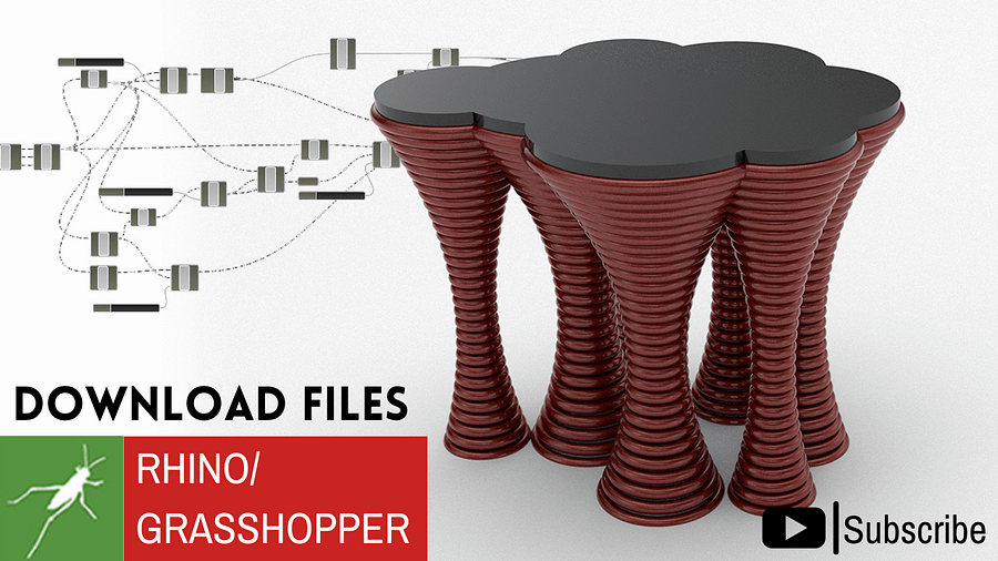 Parametric Table Design Grasshopper Rhino Files Download product image (3)