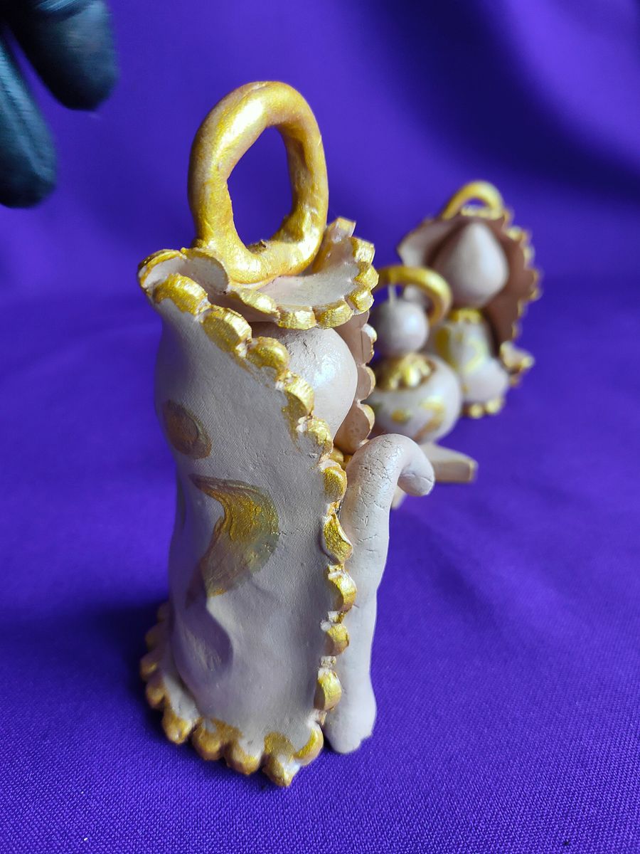 Conjunto presépio dourado de 3 peças, feita à mão, Sagrada Família elegante, decoração de Natal product image (9)