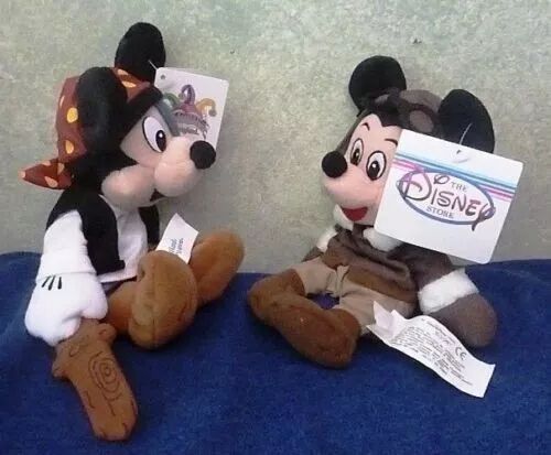 Two different Disney Bean Bag Plush PIRATE & PILOT MICKEY MOUSE With Tags product image (2)