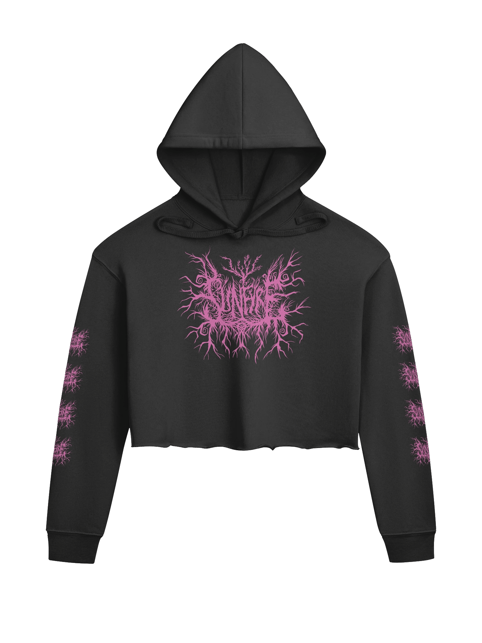 Sunfyre Pink Metal Logo Crop Hoodie product image (1)