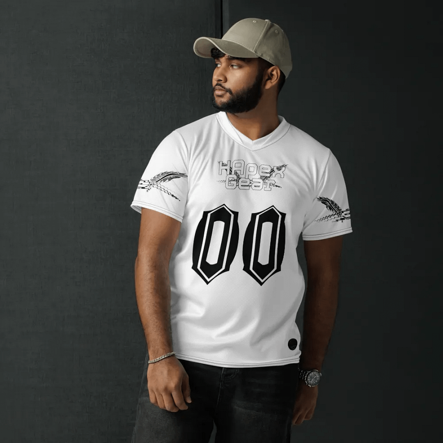 Capital CUBAN - White - Recycled Unisex Sports Jersey - White HApex Gear Black Logo product image (6)