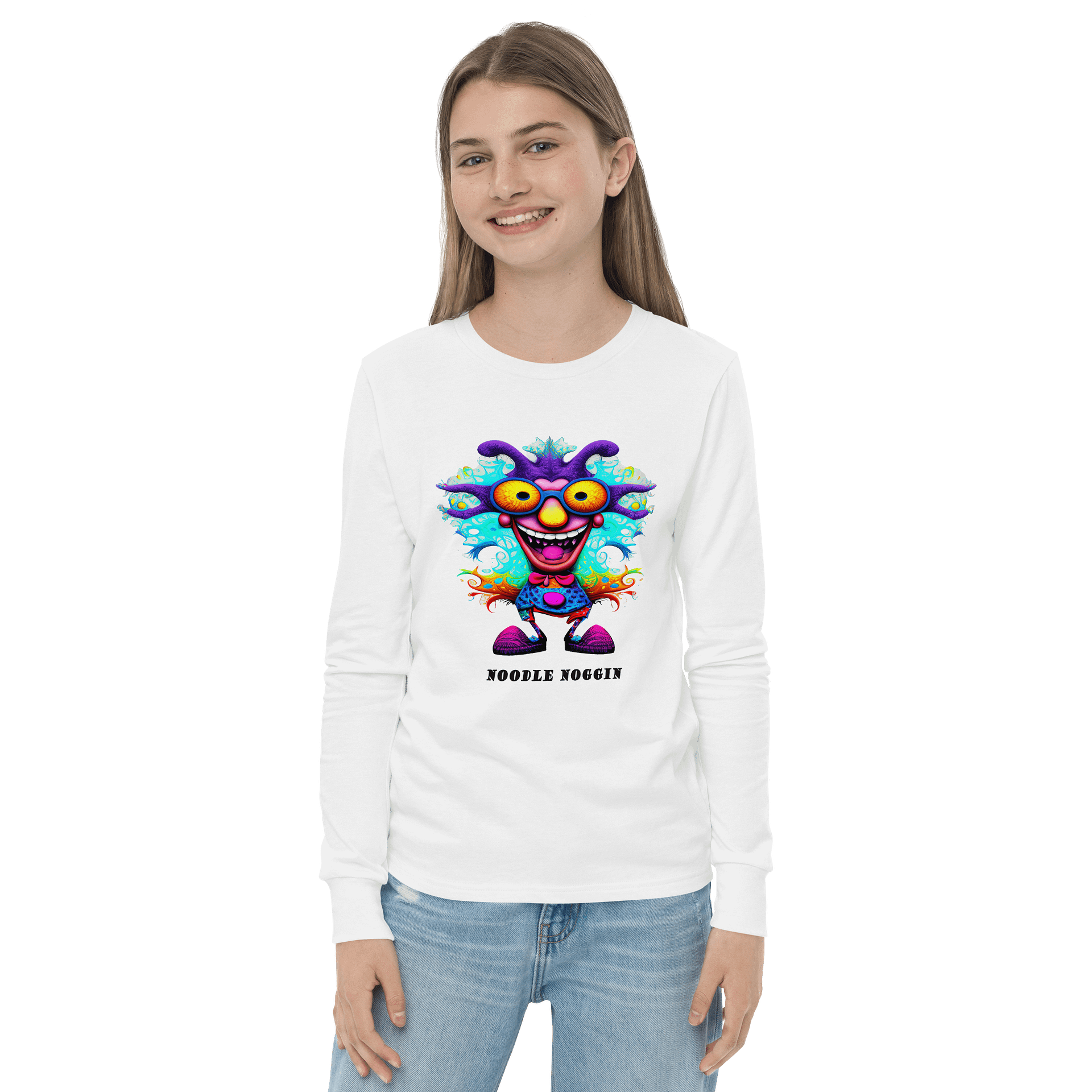 Noodle Noggin Bella Youth Long Sleeve Cotton T-Shirt product image (2)