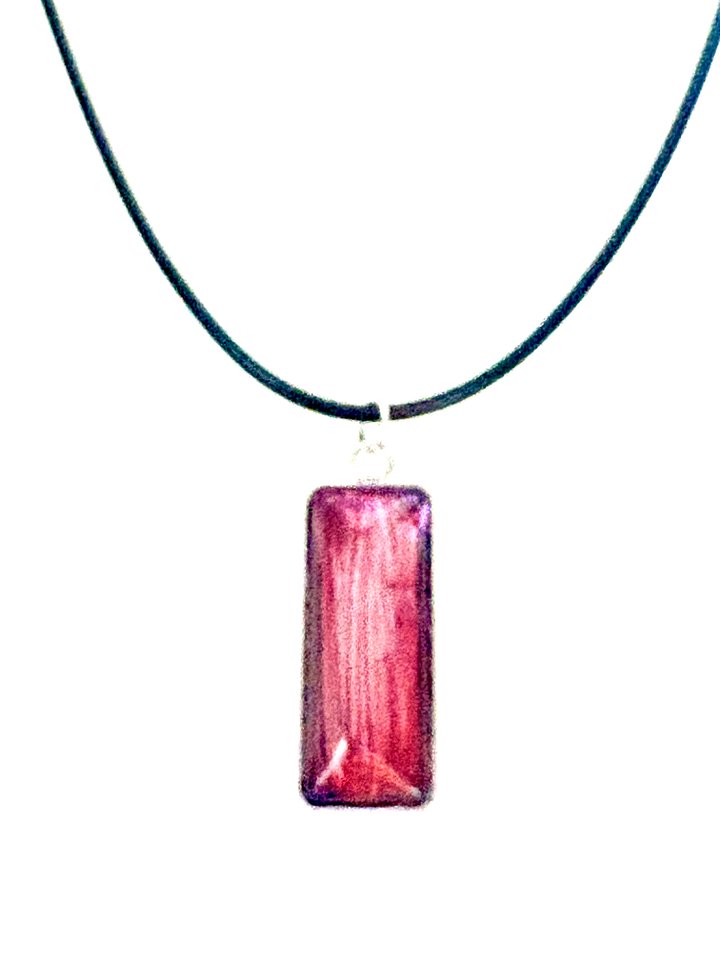 Electric Tide Pendant Necklace | Cranberry Bog Red | Rectangle Cabochon | Monique Faella Designs™ | MFD-00160 product image (1)