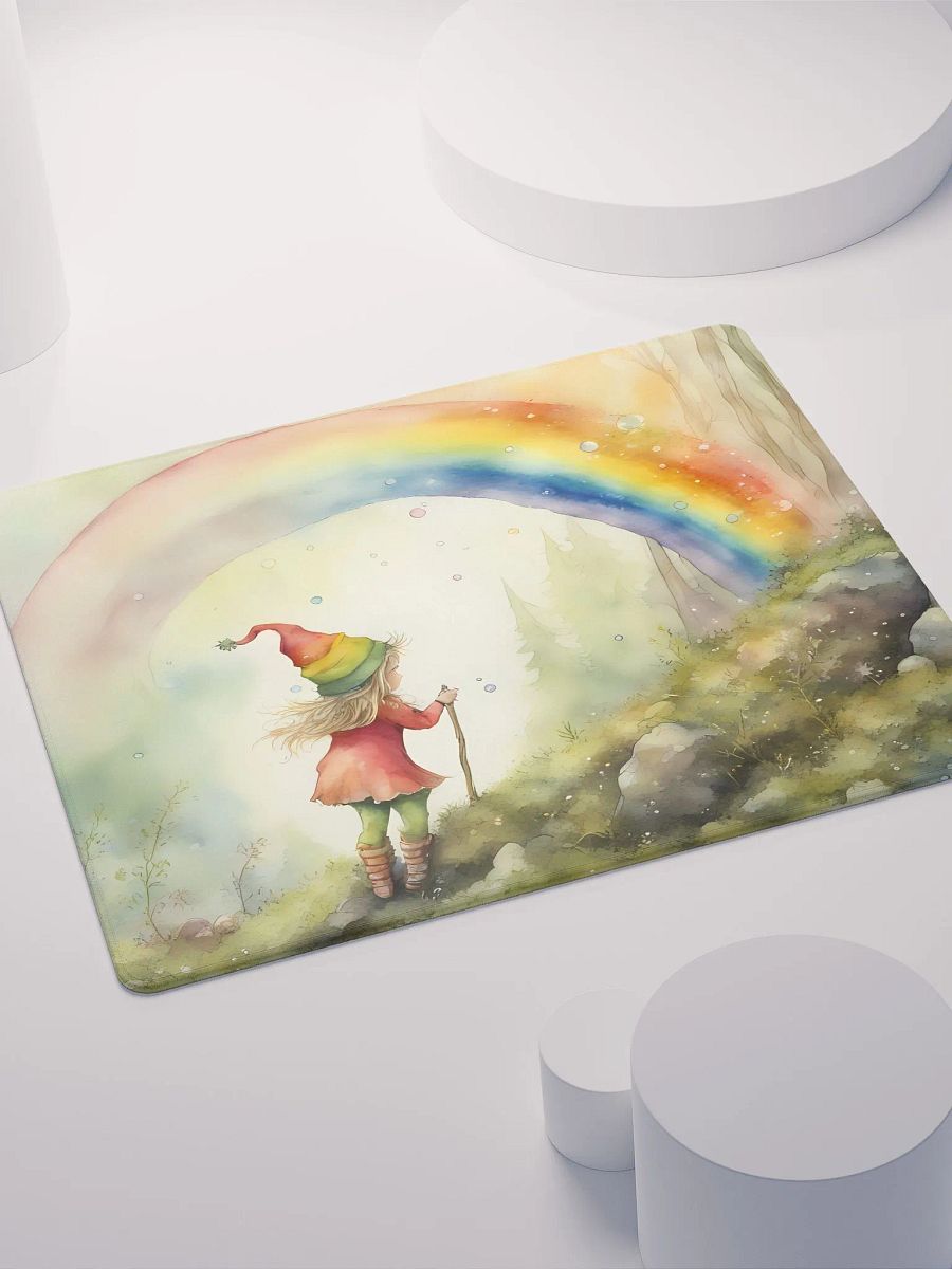 Little Elf Talking to the Rainbow, Gaming Mouse Pad, 2 Sizes product image (4)