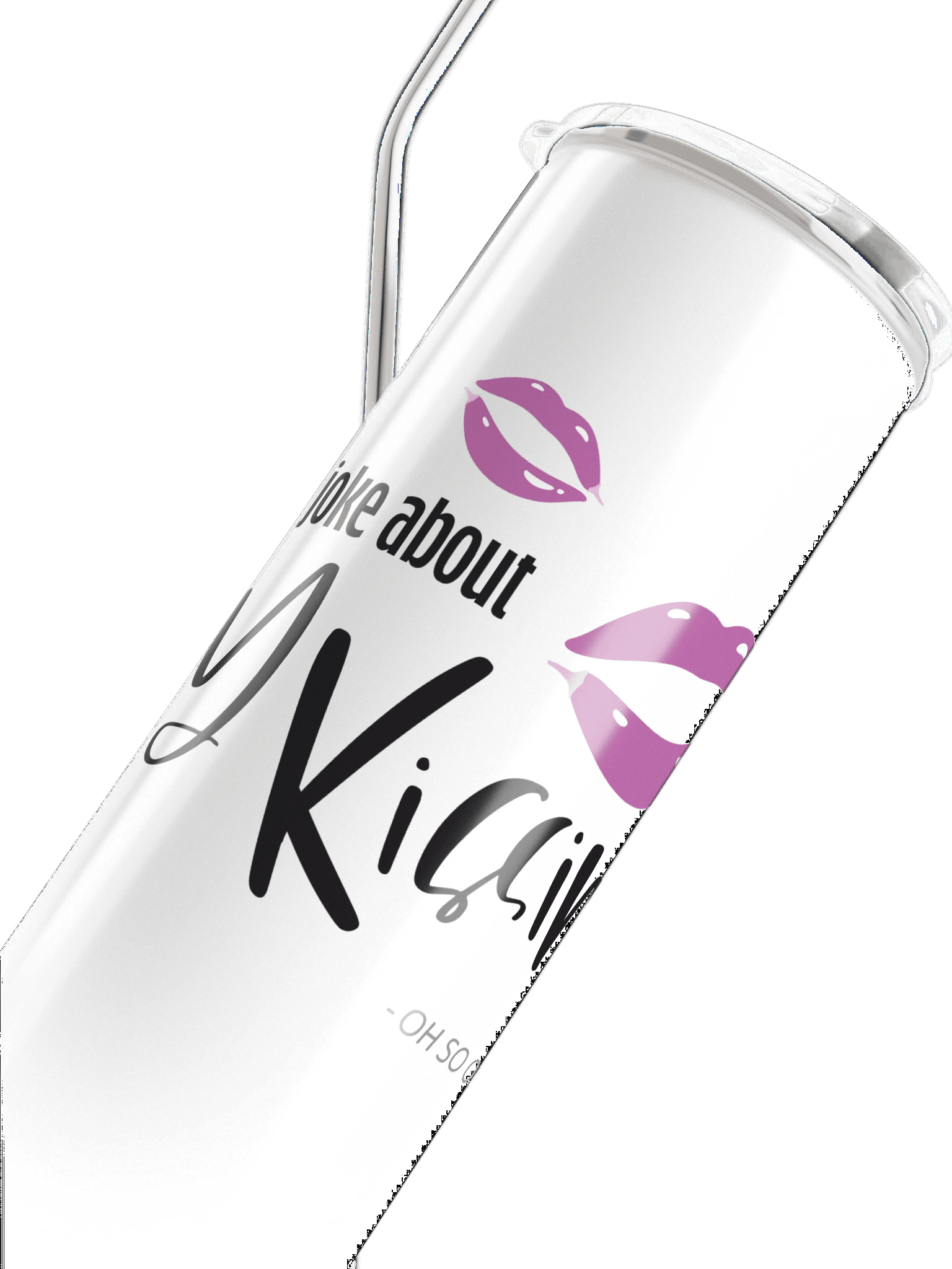 Spicy Kissing Stainless Steel Tumbler (White) product image (4)