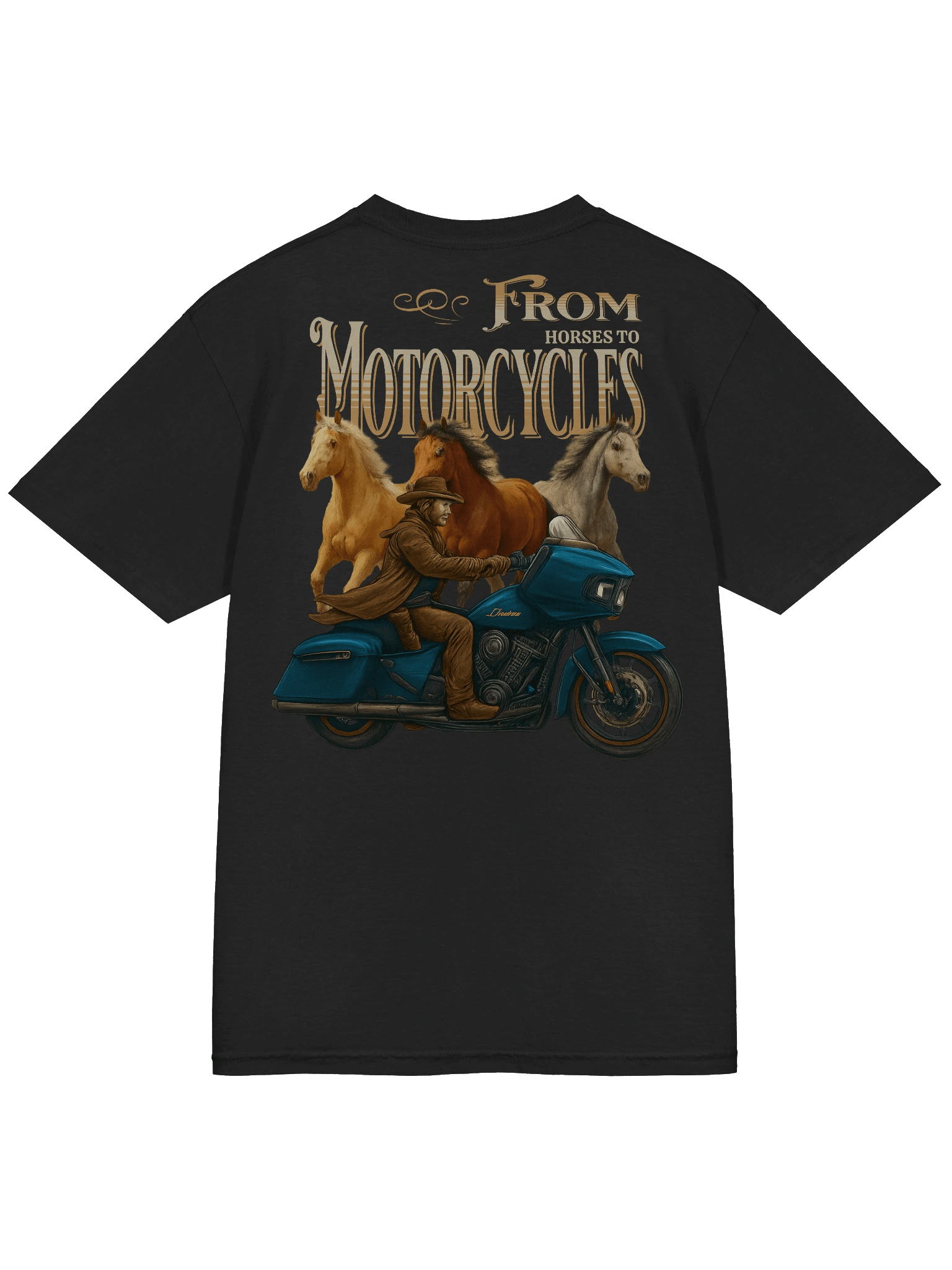 Legacy of the Tribe – From Horses to Motorcycles Tee (Cowboy) product image (4)
